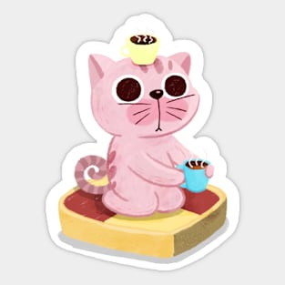 Tea cat Sticker